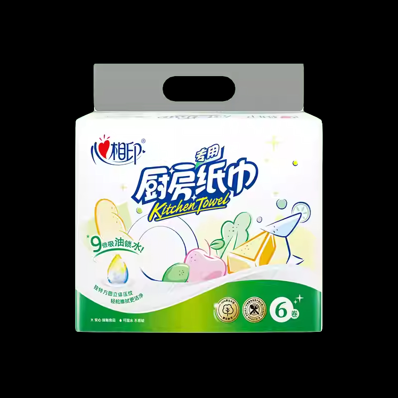 心相印厨房用纸卷纸吸油吸水厨房专用纸家用8大卷整箱卷双层KT102高清大图