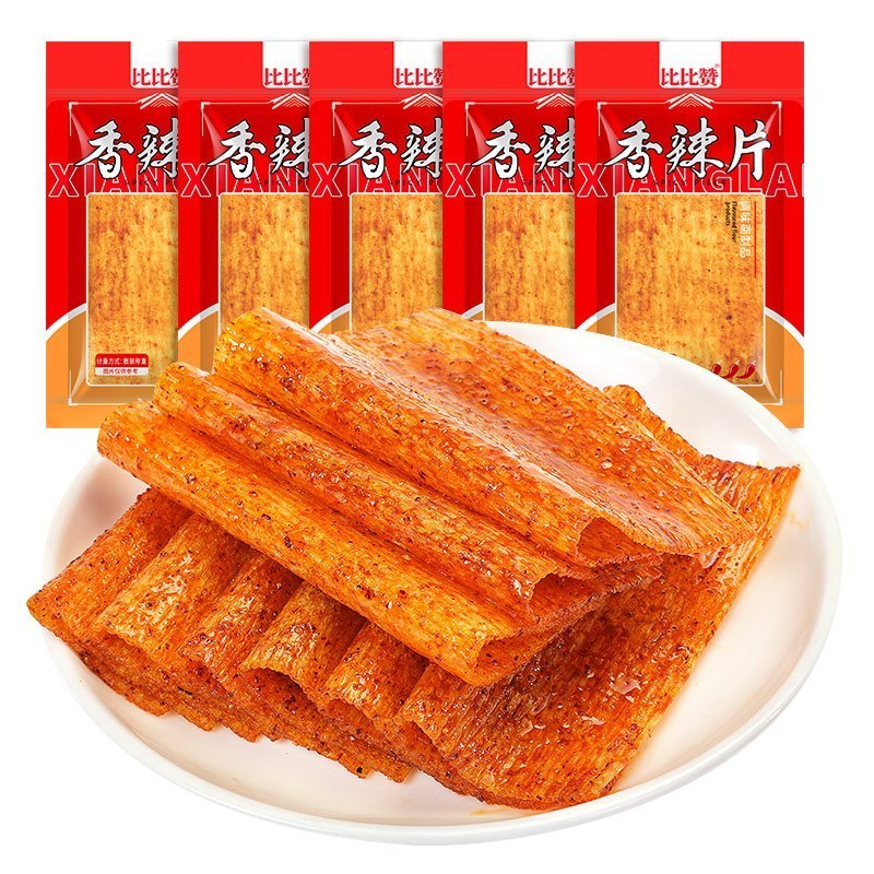 [第二件1元]比比赞香辣片200g(内含10包)辣片辣条辣味小食包装网红休闲零食即食卤味怀旧小零食