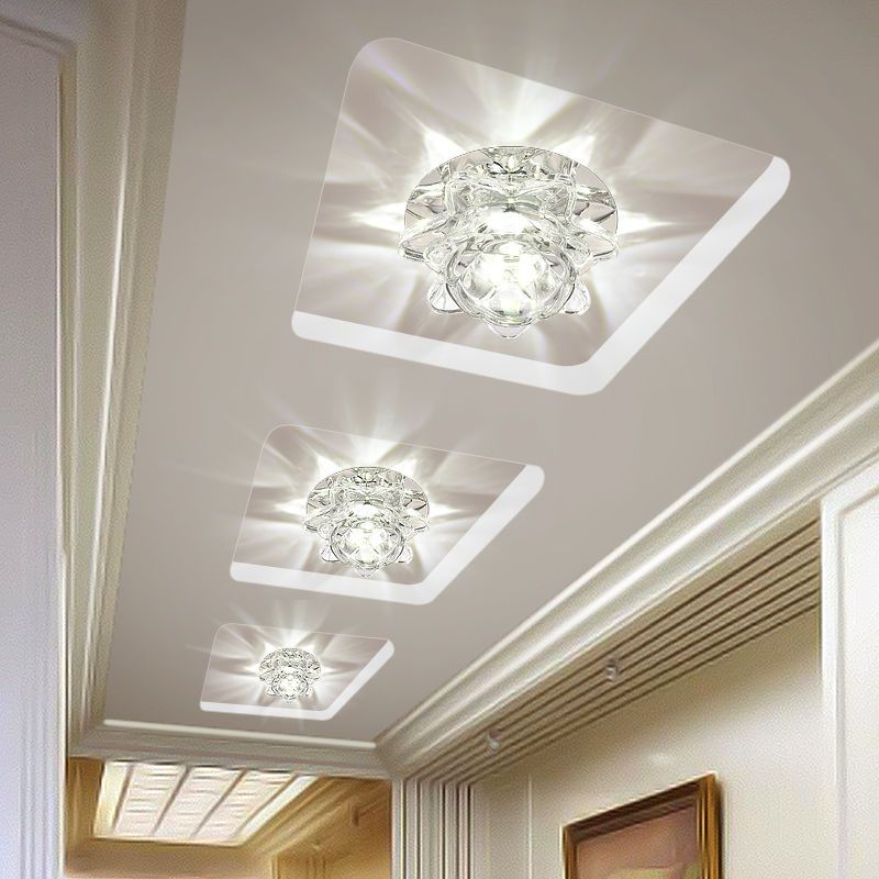 客厅水晶射灯天花灯筒灯吊顶牛眼灯75公分孔灯走廊过道灯