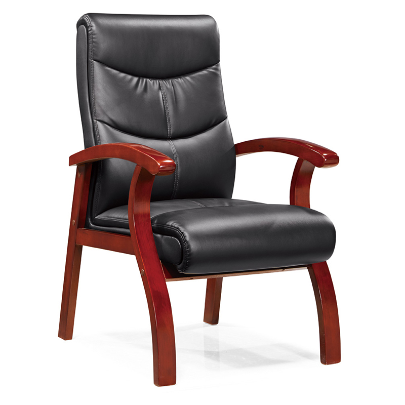 臻远 ZY5110306 办公会议椅办公皮椅电脑椅 黑色牛皮