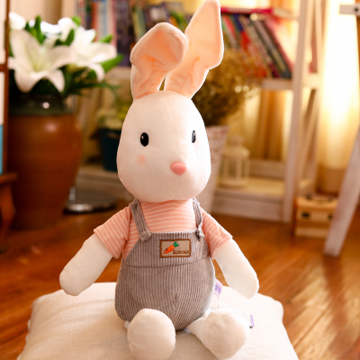 玩具布娃娃抱枕可爱小白兔公仔玩偶儿童女生日礼物灰色中号全长50厘米