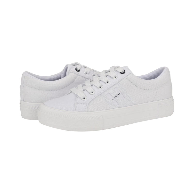 TOMMY HILFIGER休闲百搭女鞋舒适橡胶底运动鞋canvas拼接圆头板鞋