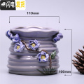三维工匠韩式简约创意手工手绘捏花多肉花盆陶瓷花盆大小花盆 款11捏花 中_428