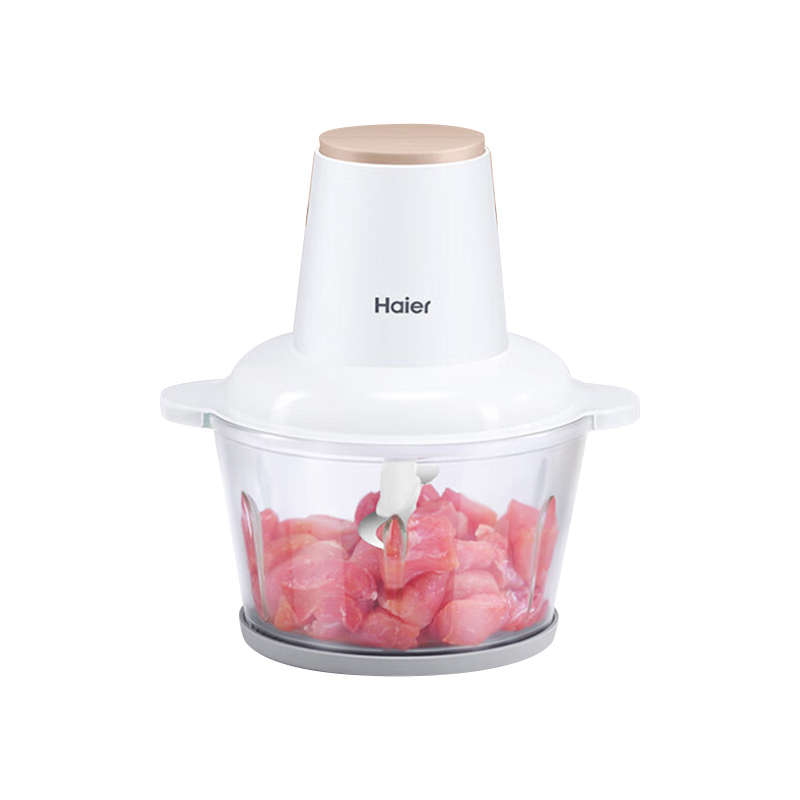 海尔(haier)家用多功能绞肉机双档操作S型双层四叶刀头1.8升大容量240W大功率儿童辅食料理机HJR-DK1AWZ