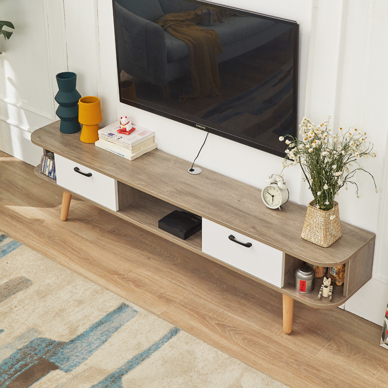 实木生态板电视柜现代简约闪电客北欧式小户型落地客厅茶几组合地柜