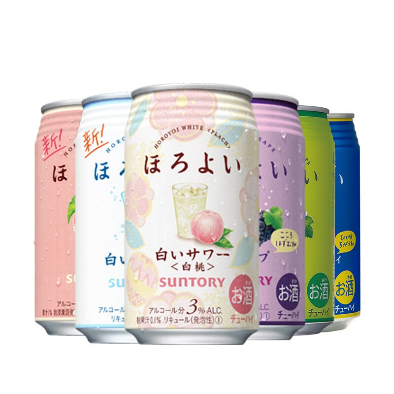三得利 和乐怡(HOROYOI) 日本进口 预调酒 鸡尾酒 果酒 樱花礼盒 混合口味350ml