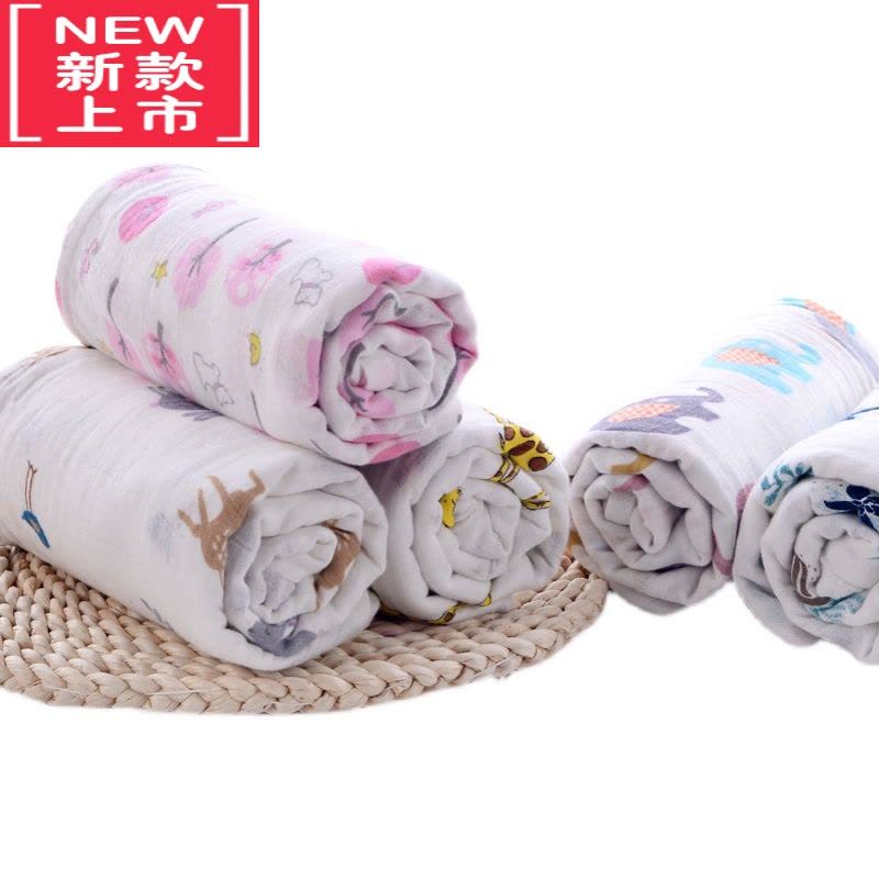 可莉允婴幼儿浴巾吸水儿童宝宝双单层纱布超柔洗澡巾毛巾被 夏季薄图片