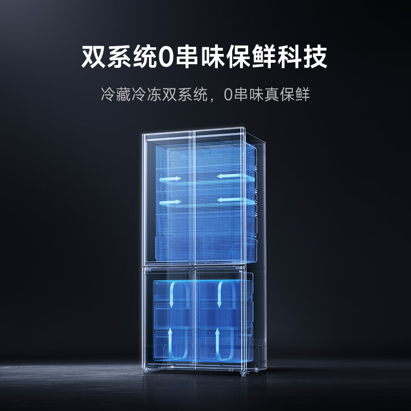小米米家冰箱508L十字对开四开门分储鲜PRO双系双循环60cm超薄零嵌入式风冷无霜冰箱