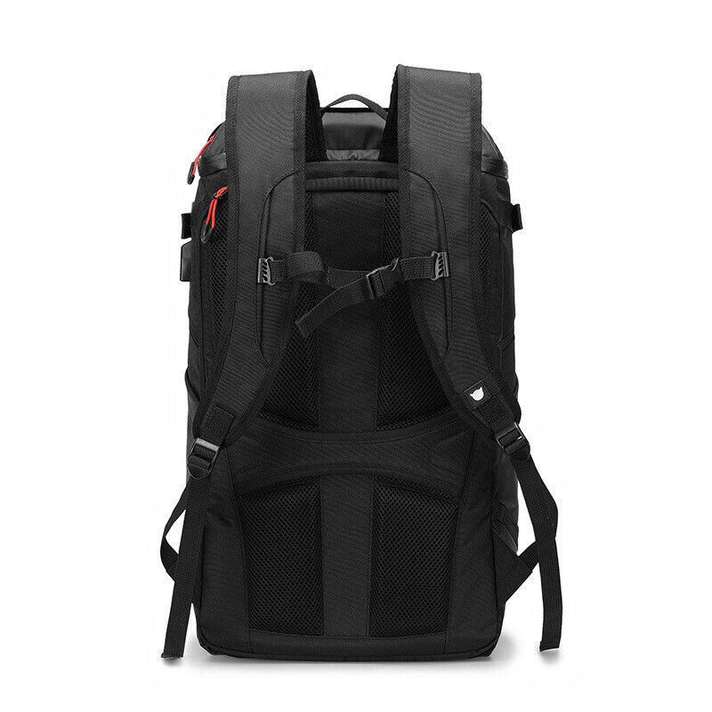 联想(Lenovo)时尚运动户外功能型登山包户外防水背包旅行包旅游黑红色
