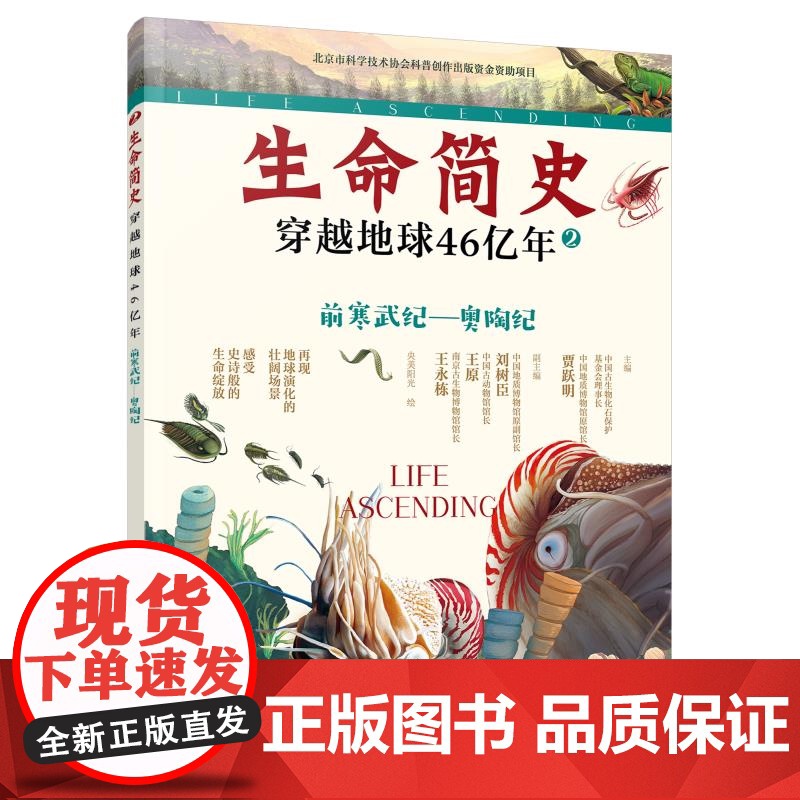 生命简史 穿越地球46亿年 前寒武纪 奥陶纪 6-12-15岁儿童中小学生青少年科普读物 宇宙起源地球形成生命诞生史前世高清大图