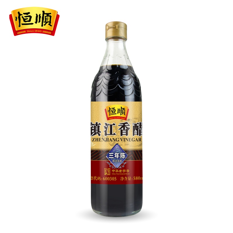 恒顺香醋三年陈580ml 调味料蘸食炒菜凉拌 酿造食醋 镇江特产陈醋高清大图