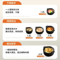 苏泊尔(SUPOR)砂锅陶瓷煲家用砂锅耐高温煲汤锅家用炖锅煲仔饭沙锅养生汤煲明火专用--1L EB10VAT01