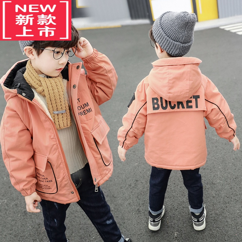 可莉允香港男童棉衣秋冬装派克服2022新款儿童加绒棉服帅气小男孩外套潮
