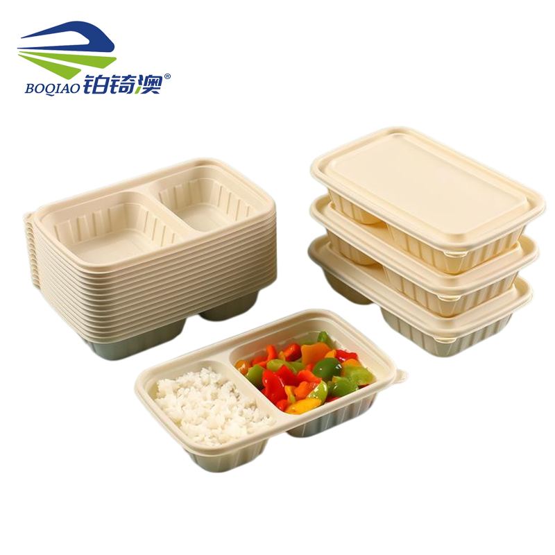 铂锜澳 两格玉米淀粉基餐盒/850ml-200套/箱高清大图