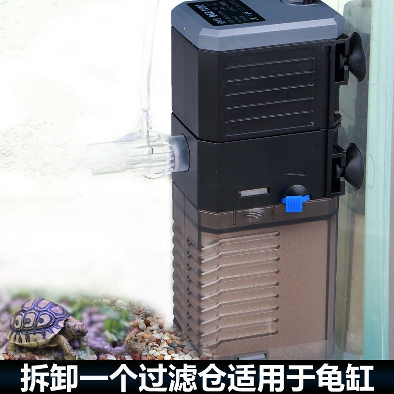 0鱼缸过滤器三合一潜水增氧泵内置净水小型抽水造浪包高清大图