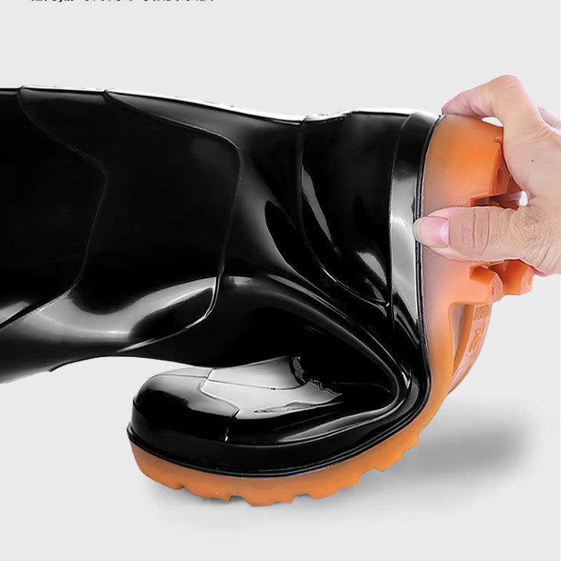 海亚森TK-DZG02加棉中筒雨鞋 通用均码黑色图片