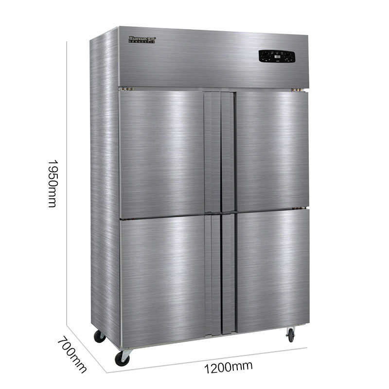 雪村(Xuecun)CFS-40N4 800L 商用冷柜 四门双温厨房冰箱 上冷冻柜 下保鲜冷藏柜 不锈钢 全铜管 冰柜高清大图
