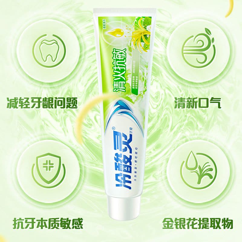 冷酸灵牙膏草本抗敏感富含金银花减轻牙龈问题180g(包装随机)图片