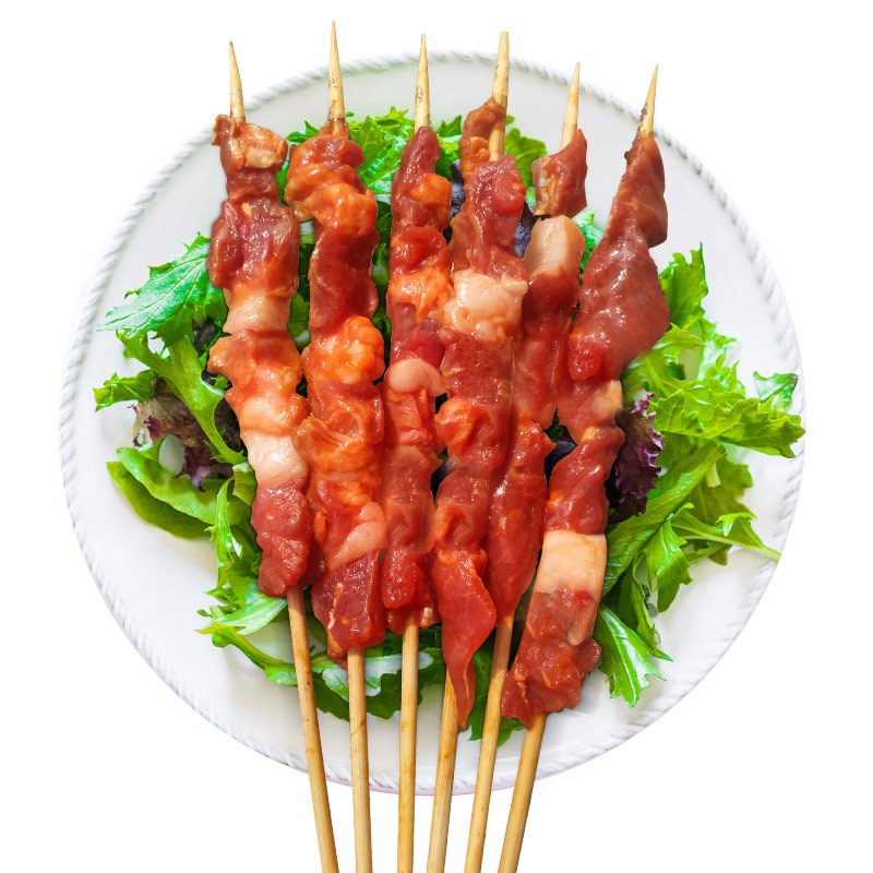 艾克拜尔羊肉串110串1.65kg新鲜羊肉烤肉牛肉串半成品烤串户外空气炸锅烧烤食材