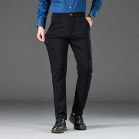 春秋西裤男轻奢修身直筒弹力免烫青年商务正装职业百搭休闲裤 28（2尺1）100斤 669黑色常规