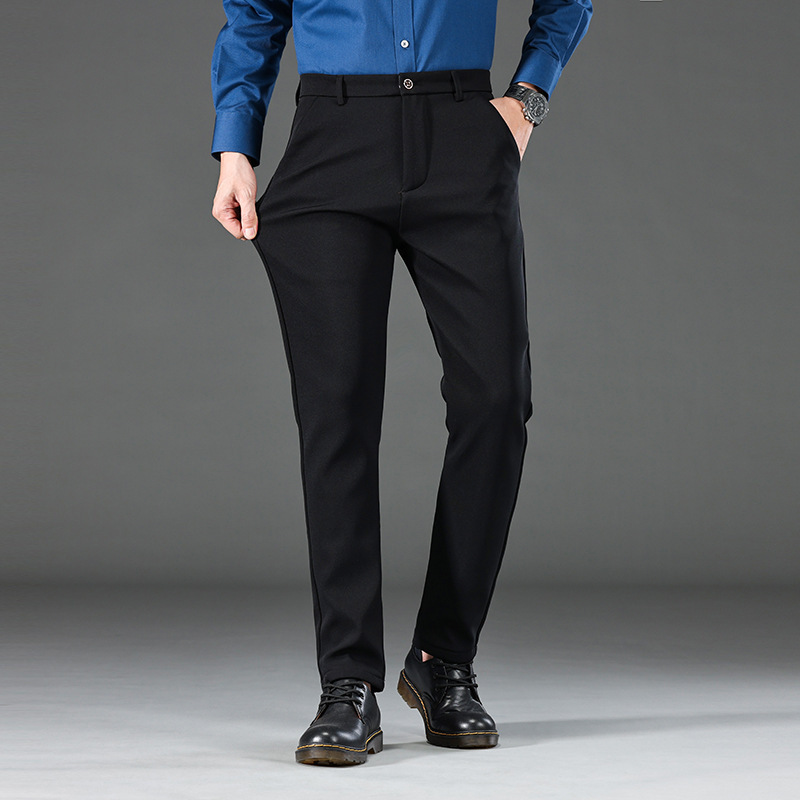 春秋西裤男轻奢修身直筒弹力免烫青年商务正装职业百搭休闲裤