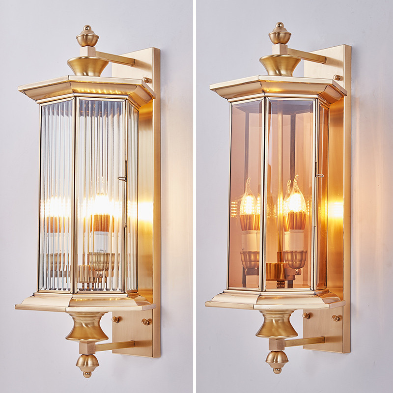 户外壁灯庭院防水阳台壁灯全铜走廊门口壁灯过道别墅大门壁灯
