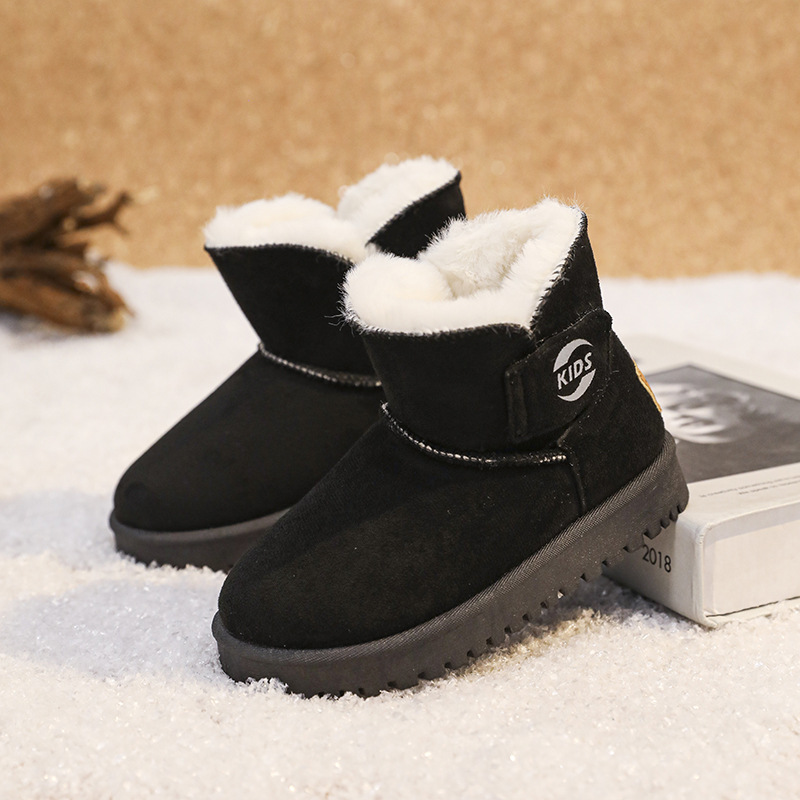 男童雪地靴新款儿童休闲时尚防水加绒加厚保暖中大童套脚棉靴