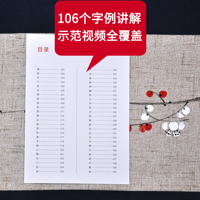 [正版]配单字书写视频教程颜真卿 多宝塔碑精选百字卡片 楷书毛笔书法教程 初学颜体范本 学楷书通行版本 中国具代表性书