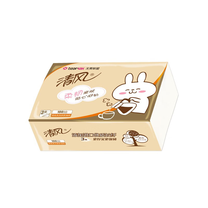 清风萌宠系列亲肤抽纸 24包箱高清大图