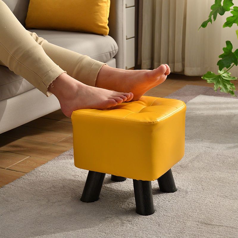 小凳子实木家用时尚创意客厅拉窝板凳儿童沙发凳皮换鞋凳茶几木凳 桔