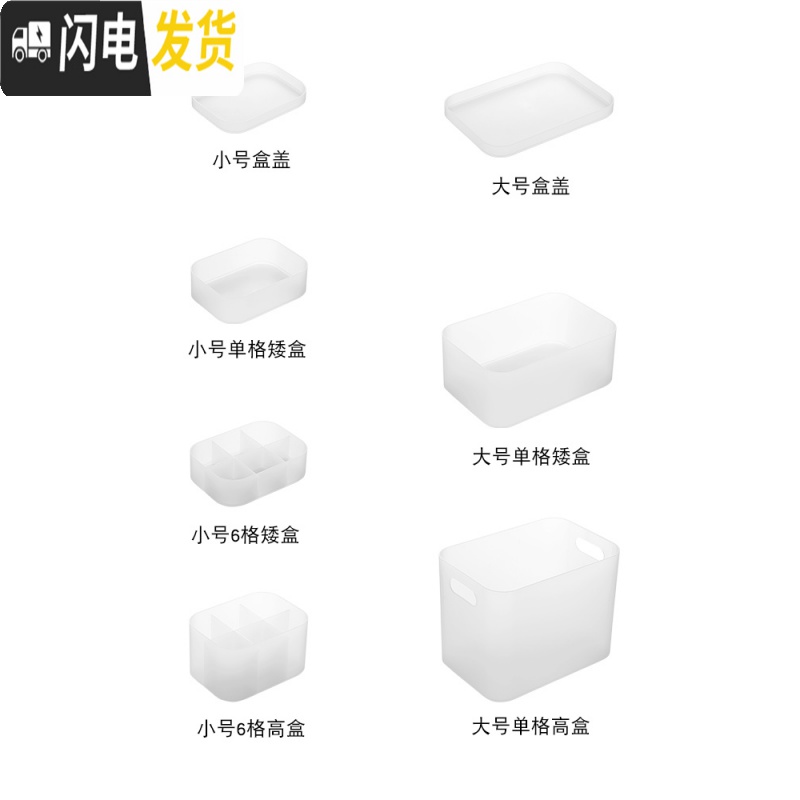 三维工匠桌面化妆品护肤品收纳盒 简约磨砂梳妆台置物架 办公桌塑料盒子高清大图