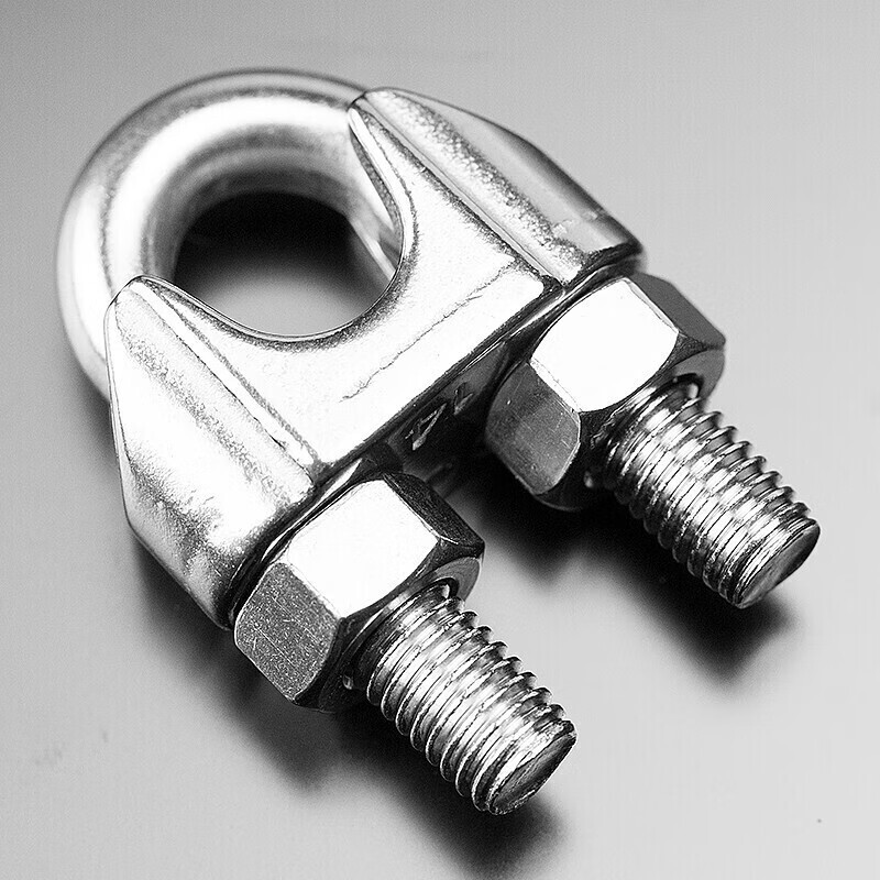 海斯迪克hk02304不锈钢u型夹头钢丝绳夹头绳卡u形绳夹卡头钢丝绳锁扣