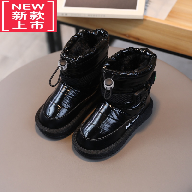 可莉允儿童雪地靴防水女童靴子冬季男童加厚棉鞋冬鞋加绒中大童保暖