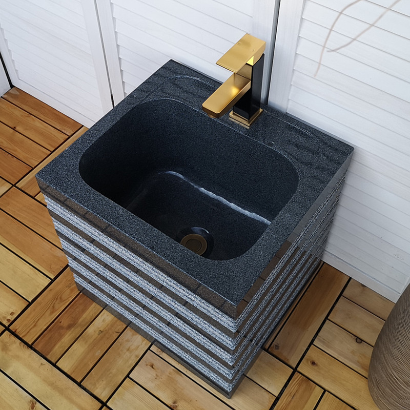 石头拖把池大理石阳台洗拖把水室外水池庭院家用复古户外墩布池