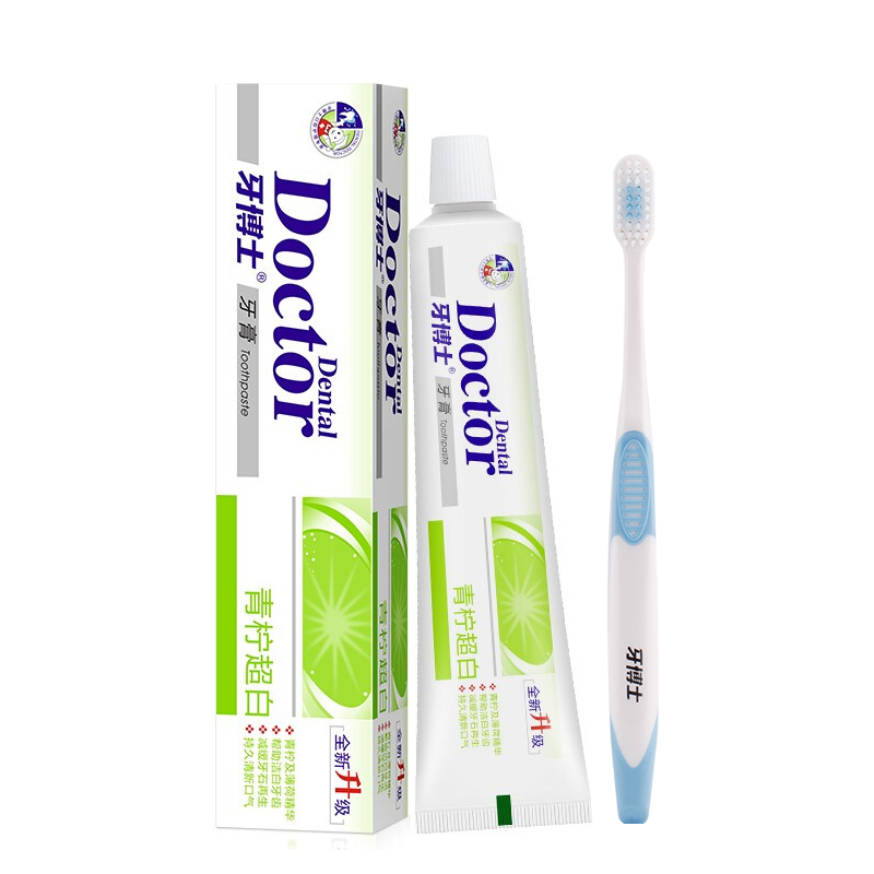 牙博士 柠爽超白牙膏 105g +一支牙刷