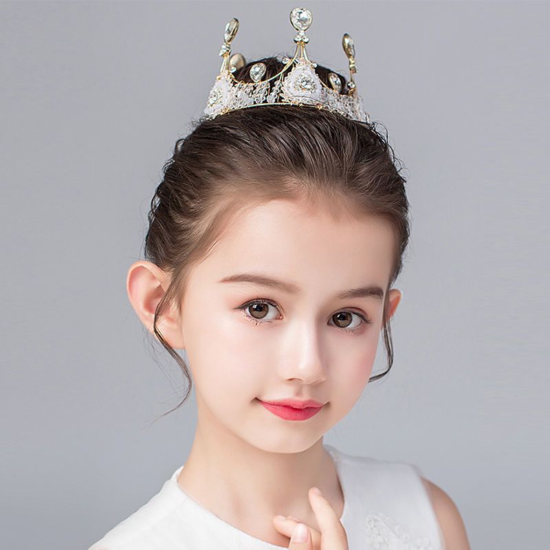 et-025金色小女王 儿童皇冠头饰公主生日演出走秀学生小孩王冠圆形