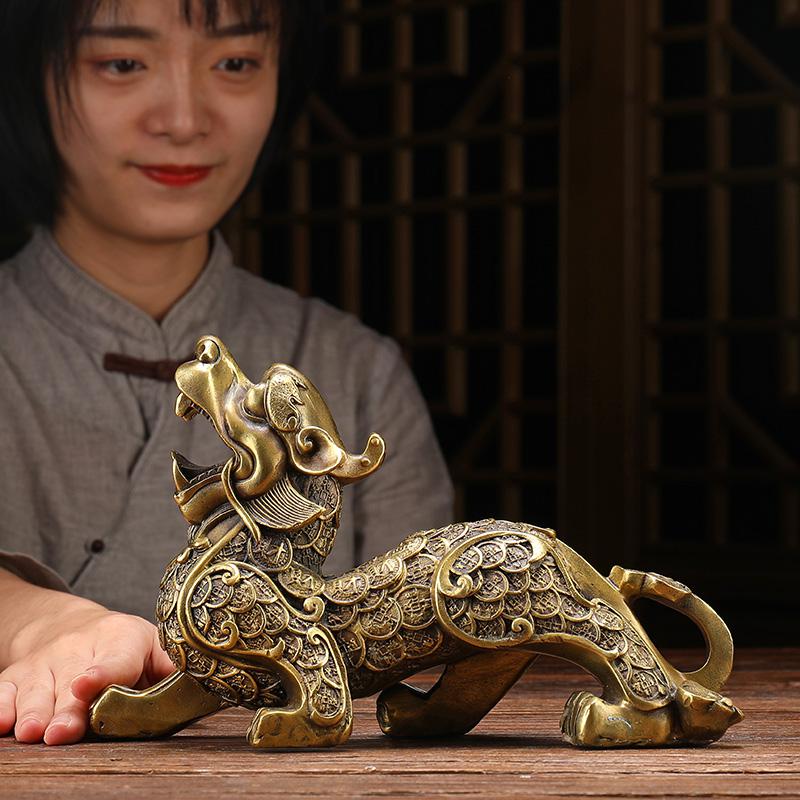 美帮汇铜貔貅摆件一对大号客厅办公室皮丘摆设家居饰品高清大图