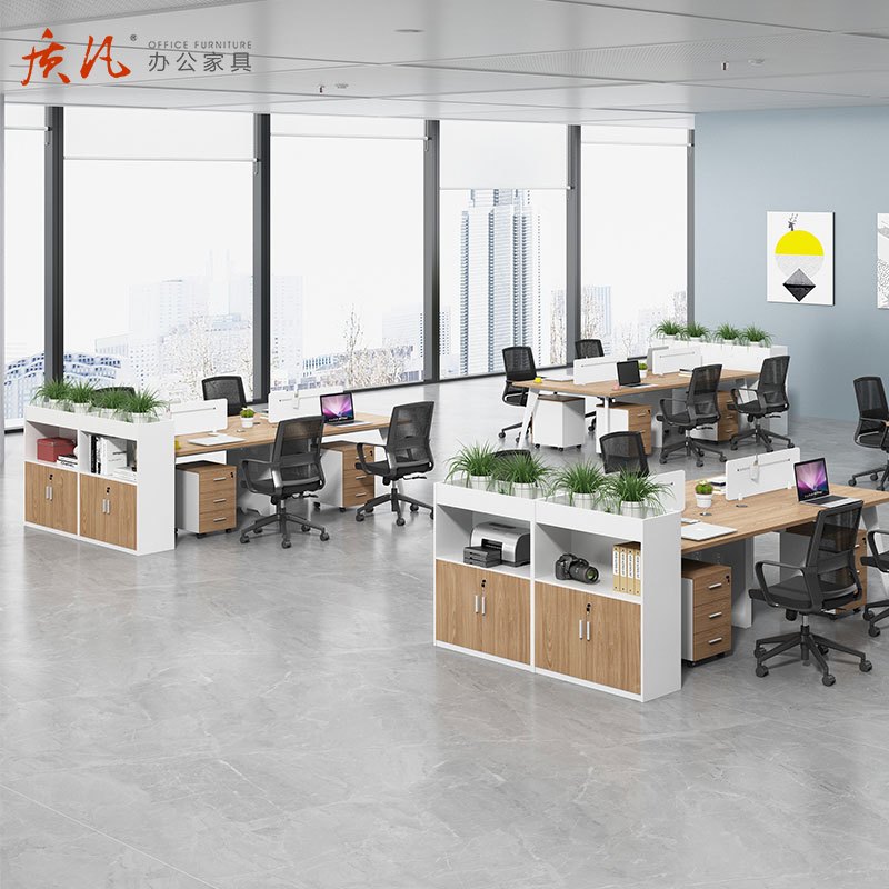 质凡办公室矮柜简约办公区文件柜隔断花槽柜 1600*400*1100mm