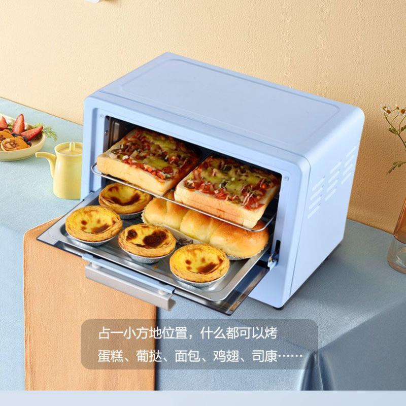 特惠红色款 冠禧厨房家用全自动烤箱多功能家用烘焙迷你型电烤箱12L复古烤箱