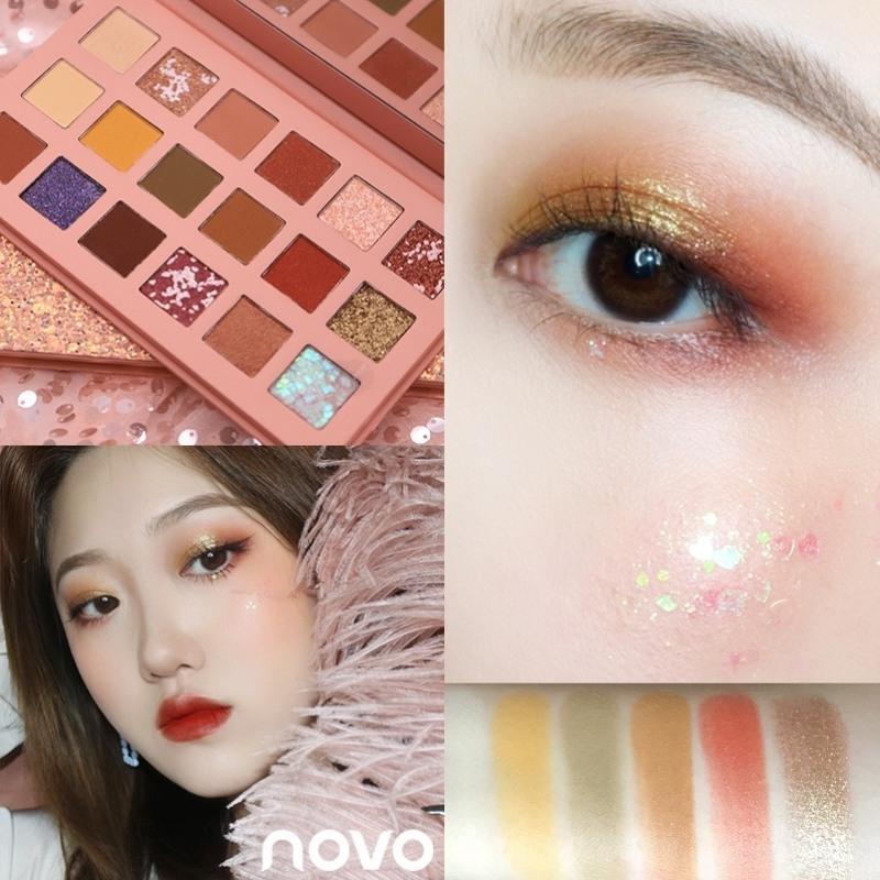 妆>图书其它>q39-01#赤紫烟熏(送刷子)novo眼影盘18色ins超火平价德国