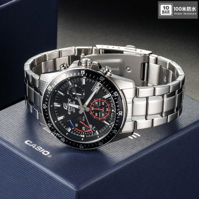 CASIO旗舰店卡西欧手表男Edifice 海洋之心商务休闲赛车表盘时尚潮流皮钢带 石英日韩表EFV-540L-1A EFV-540D-1A经典黑