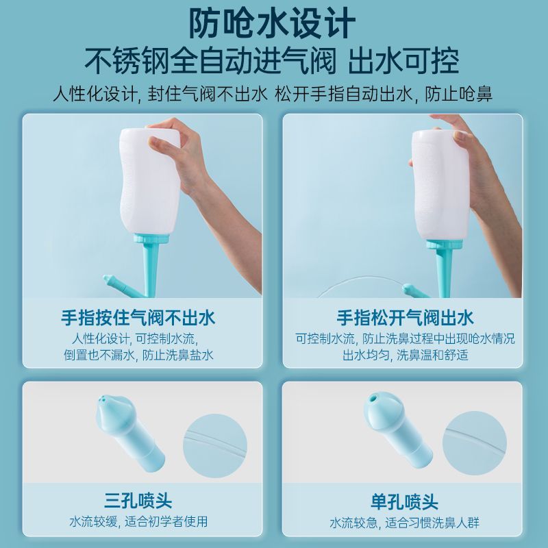 洗鼻盐生理性盐水成人儿童家用洗鼻器鼻腔专用洗鼻盐 60包高清大图