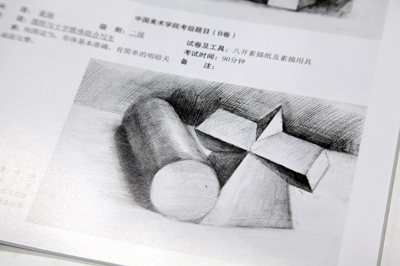 [正版图书]素描考级教程(1-6级)张楠 素描几何体静物写生五官写生入门基础教材 考试大纲示范图例 技法训练应试要点 优高清大图