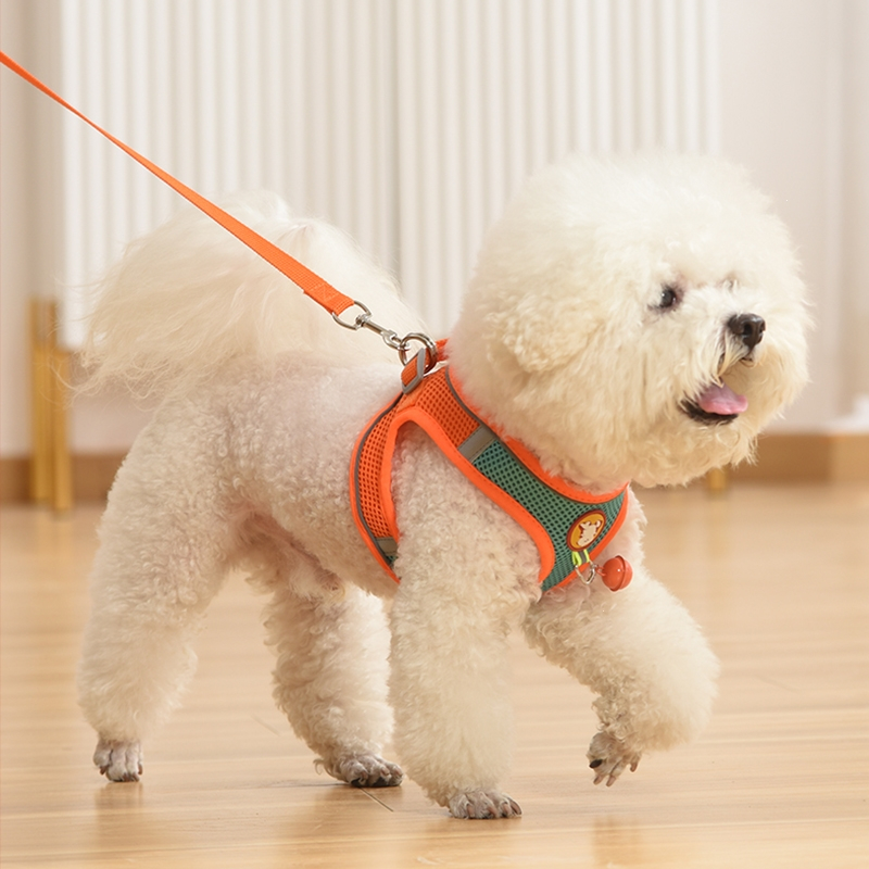 米妮背心式小衣服狗狗牵引绳小型犬泰迪比熊博美幼犬胸背带宠物狗链子