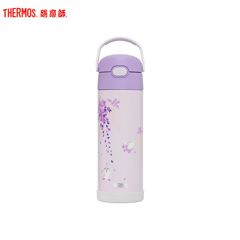 膳魔師(THERMOS)保温杯TCMQ-470朱一龙同款膳魔师紫藤花系列470ml水杯高真空保温保冷304不锈钢通用