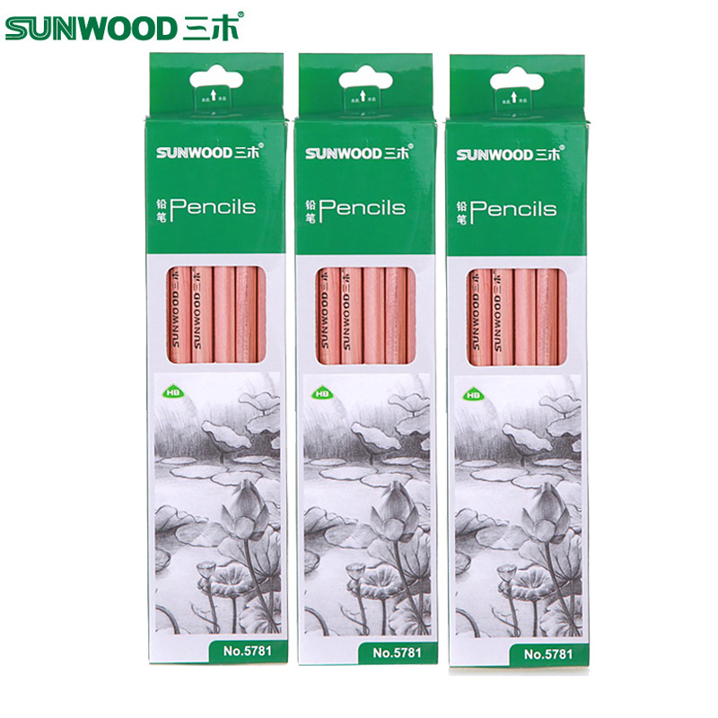 三木(SUNWOOD)5781 12支/盒 3盒 HB六角杆铅笔 学生文具