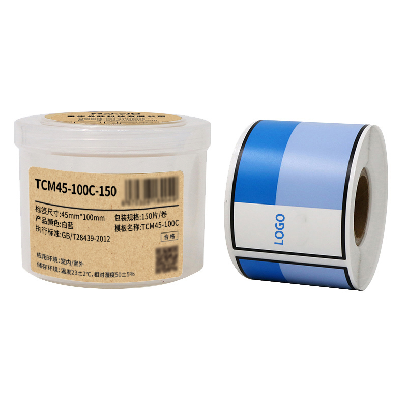 Makeid TCM45-100C-150 打印标签纸 45mm*100mm (单位:卷) 蓝白色