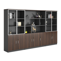 易企采 七门组合书柜 文件柜资料柜木质档案柜办公室书柜组合背景储物柜