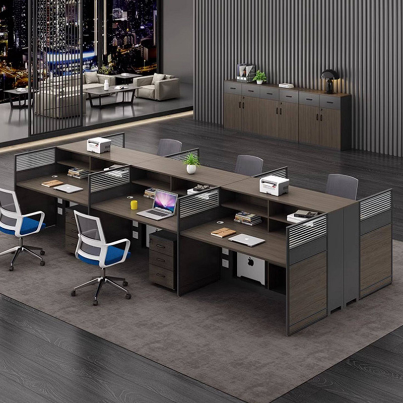 誉卓远职员办公桌椅简约办公桌卡座办公电脑桌屏风组合 单人位（独立高柜）高清大图