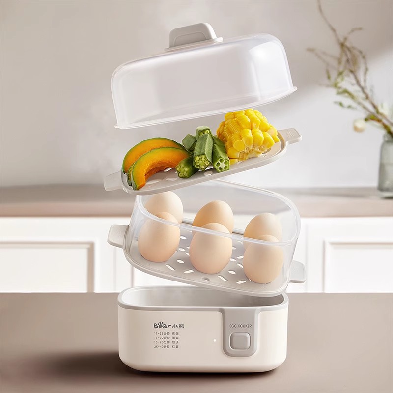 小熊蒸蛋器2025新款自动断电煮蛋器多功能家用小型蒸锅鸡蛋神器 浅绿色[智能款-可预约]高清大图